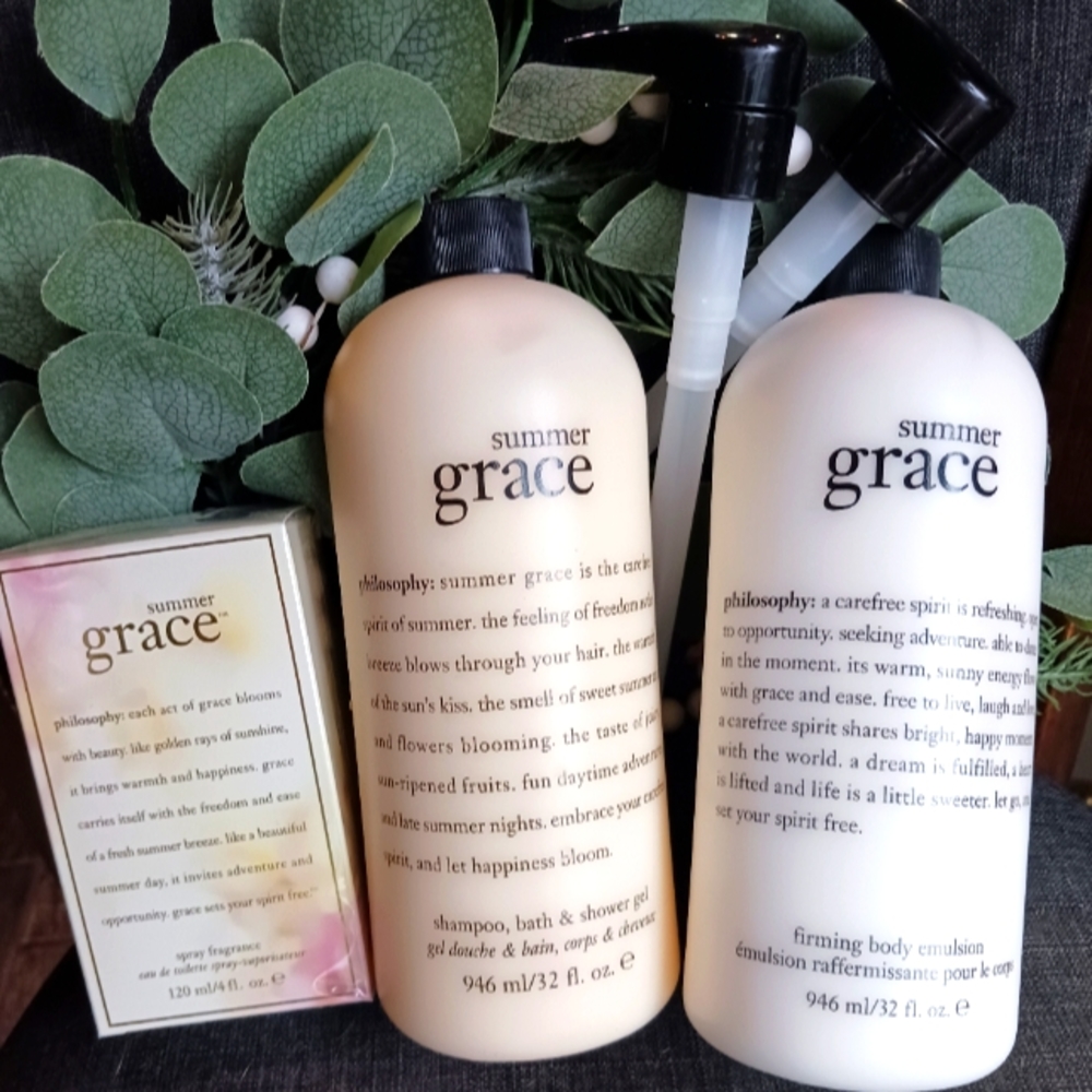 NIB Philosophy Supersize Summer Grace 3pc Fragrance Layering Set